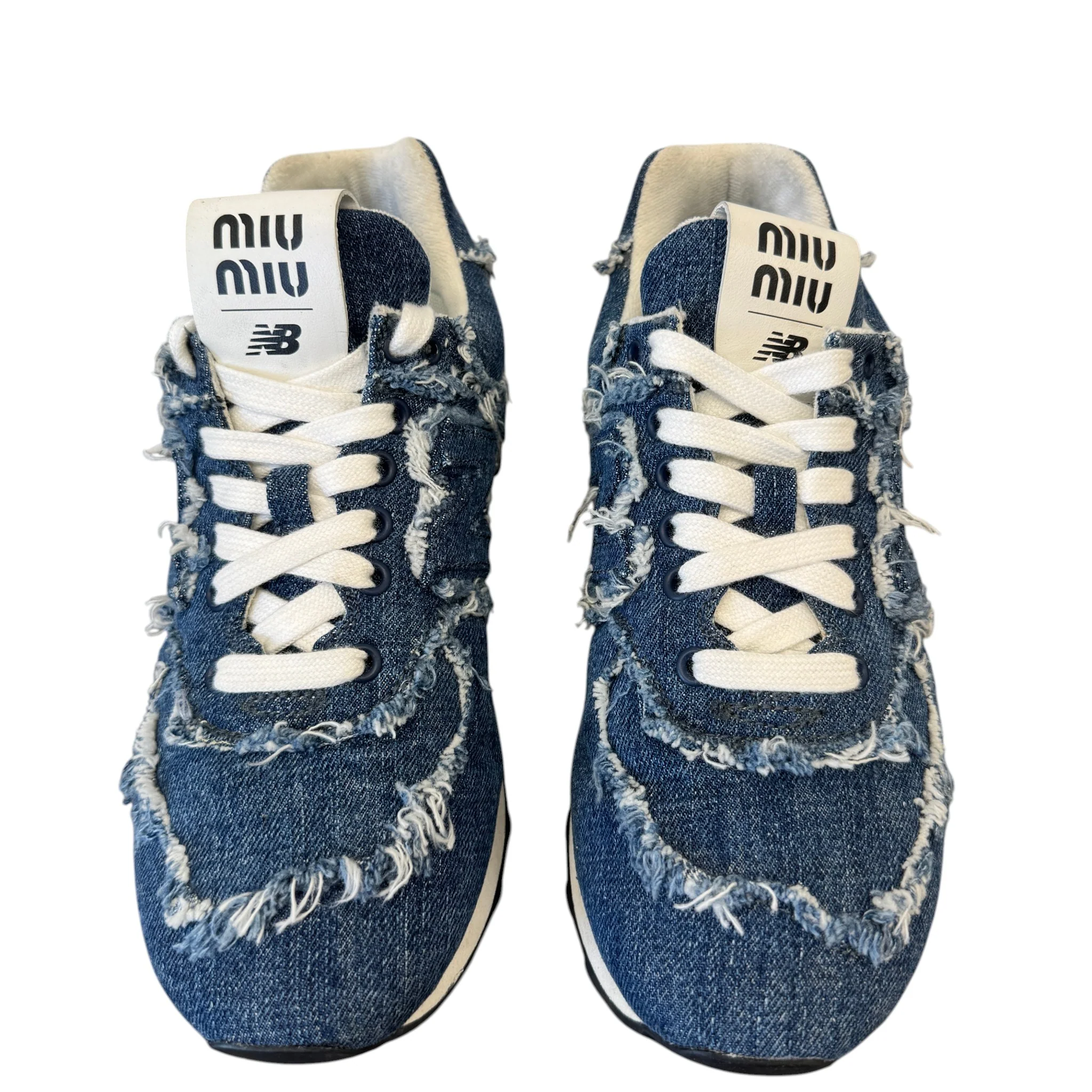 Women's X New Balance 574 Denim Low Trainers Blue Size EU 38 / UK 5 - Image 6